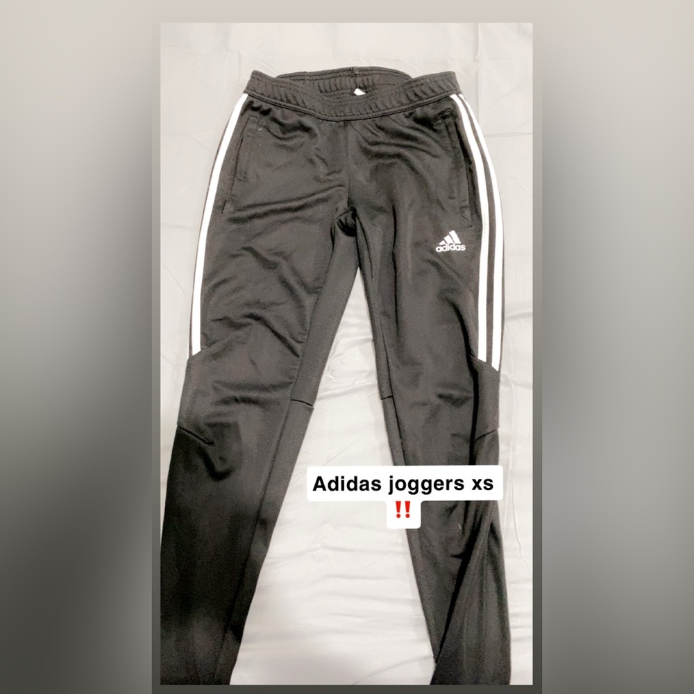 Adidas Kids Black Sweatpants with White Stripes